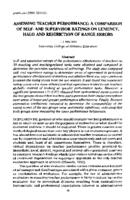 Assessing teacher performance : a comparison of self- and supervisor ratings on leniency, halo and restriction of range errors