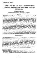 Animal diseases and human populations in colonial Zimbabwe : the rinderpest epidemic of 1896-1898