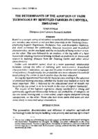 The determinants of the adoption of farm technology by resettled farmers in Chinyika, Zimbabwe