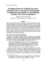 Emergent literacies : raising questions about the place of computer technolgies in education and society in a developing country: the case of Zimbabwe