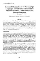 Lexical metamorphosis of the Kalanga language : towards an analysis of the impact of Ndebele domination of the Kalanga language