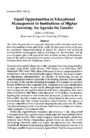 Equal opportunities in educational management in institutions of higher learning : an agenda for gender