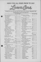 Lawn care. Index for all issues prior to 1937