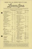 Lawn care. Index for all issues prior to 1938