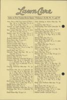 Lawn care. Index to first twenty-seven issues, volumes I, II, III, IV, V, and VI