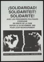 ¡Solidaridad! Solidariteit! Solidarite! : avec les prisonniers politiques d'Espagne en greve de la faim depuis le 30 Novembre 1989 pour leur regroupement