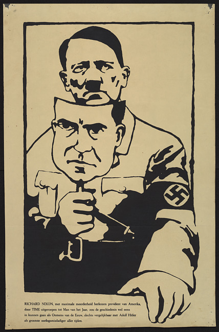 Adolf Hitler with Richard Nixon mask