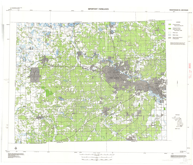 Important farmlands, Washtenaw County, Michigan