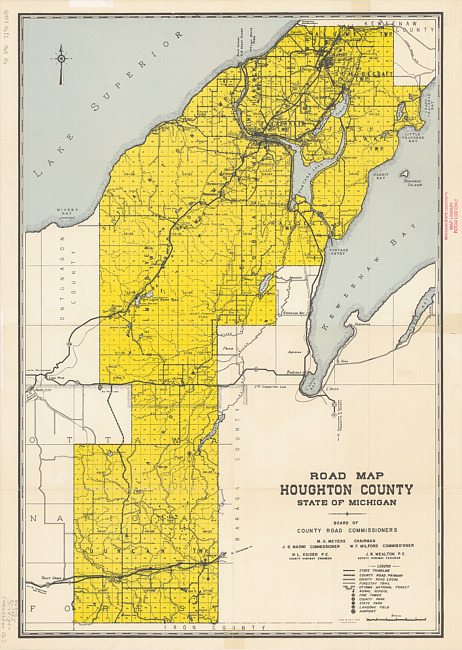 Road map, Houghton County, state of Michigan