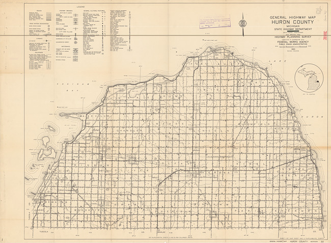 General highway map, Huron County
