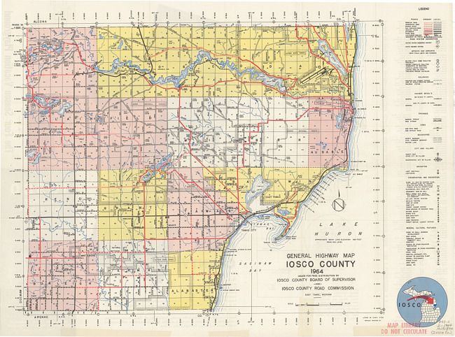General highway map, Iosco County, 1964