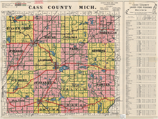Official highway map, Cass County, Michigan : the playground of Southwestern Michigan
