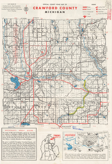Official county road map of Crawford County, Michigan