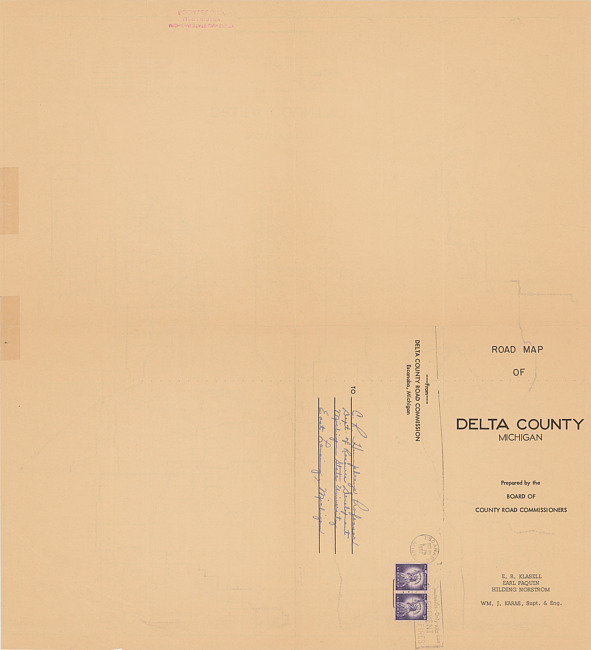 Road map of Delta County, Michigan