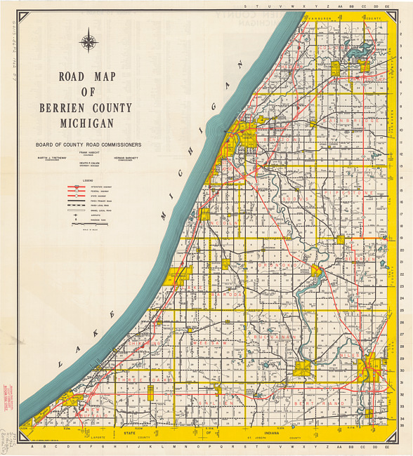 Road map of Berrien County, Michigan