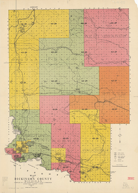 Map of Dickinson County, Michigan