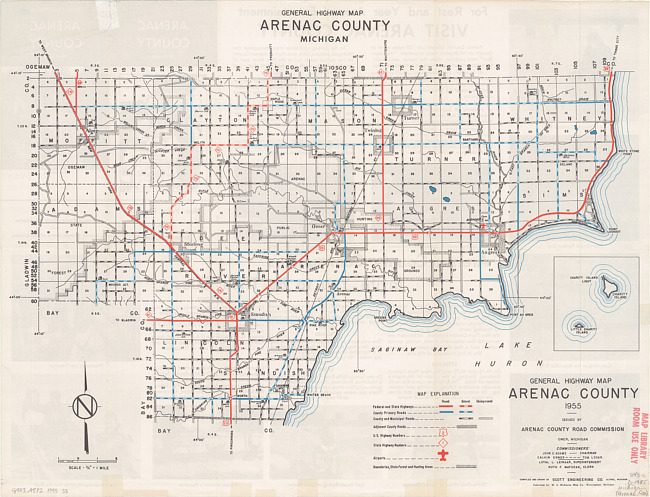 General highway map, Arenac County, Michigan