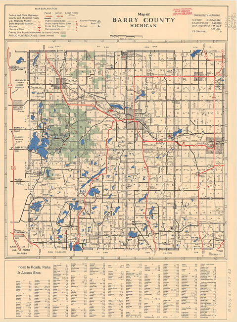 Map of Barry County, Michigan