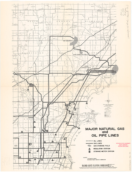 Major natural gas and oil pipe lines : Macomb County, Michigan
