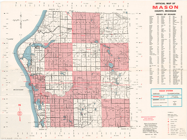 Official map of Mason County, Michigan
