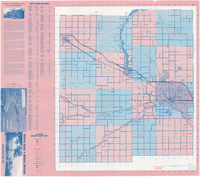 Midland County - Midland, Michigan, official road map 1971