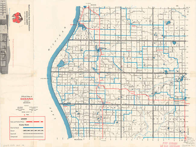 Official map of Oceana County, Michigan