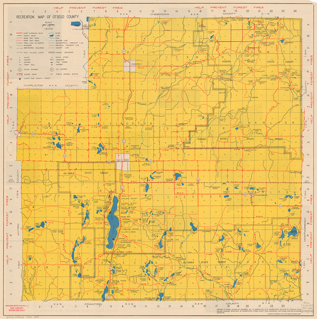 Recreation map of Otsego County : Michigan
