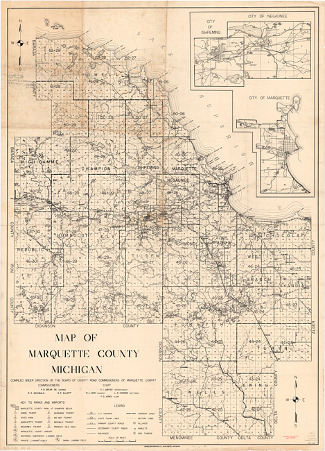 Map of Marquette County, Michigan