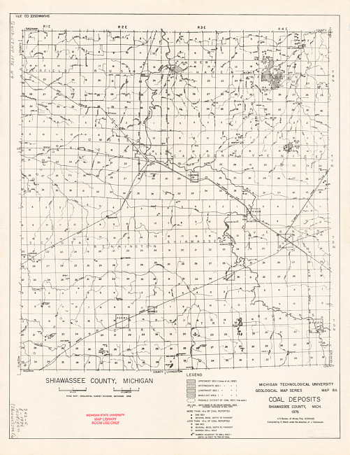 Coal deposits, Shiawassee County, Mich., 1976