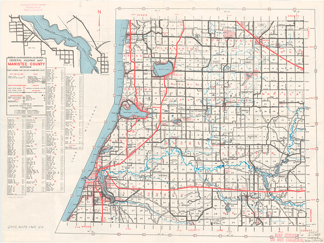 General highway map, Manistee County, Michigan