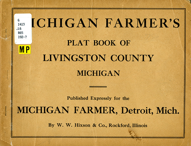 Michigan farmer's plat book of Livingston County, Michigan