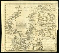 A chart of the Baltic Sea, Gulfs of Finland and Bothnia, with the sound