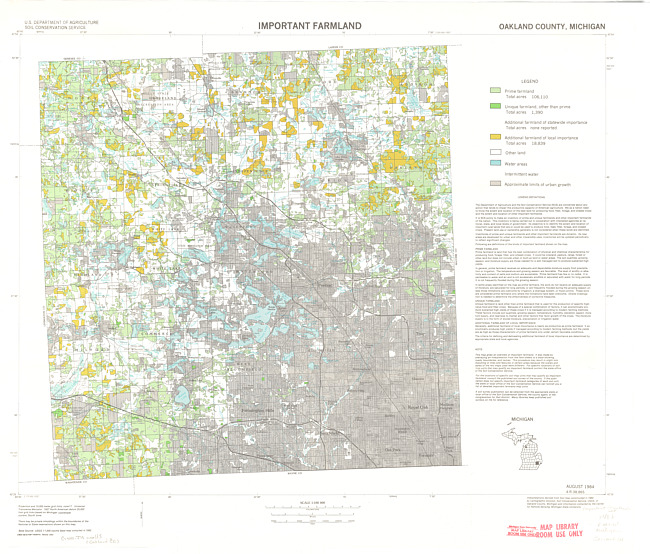 Important farmland, Oakland County, Michigan