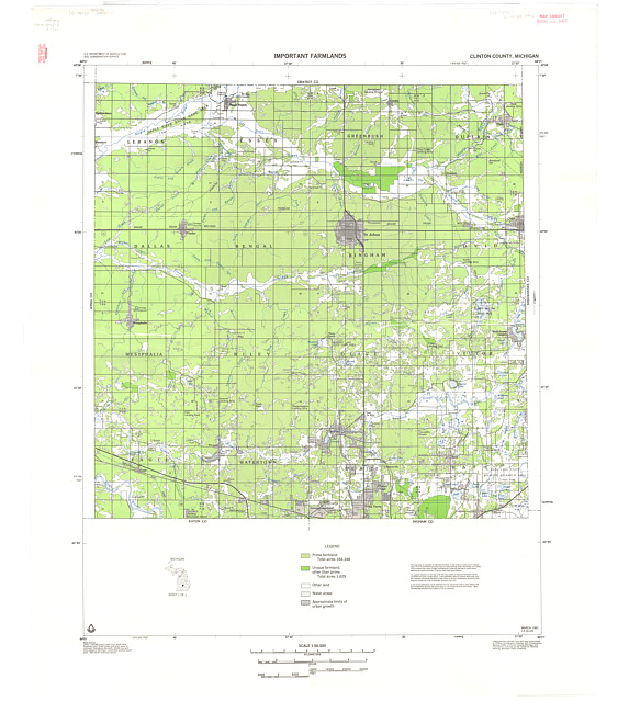 Important farmlands, Clinton County, Michigan