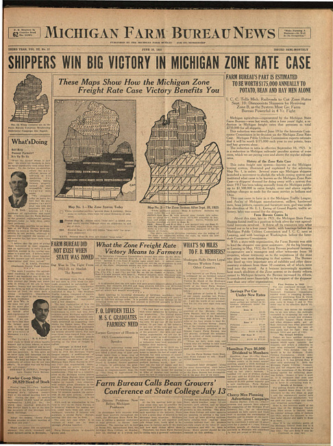 Michigan Farm Bureau news. (1925 June 26)