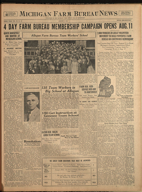 Michigan Farm Bureau news. (1925 August 7)