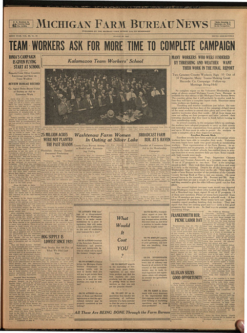 Michigan Farm Bureau news. (1925 August 20)