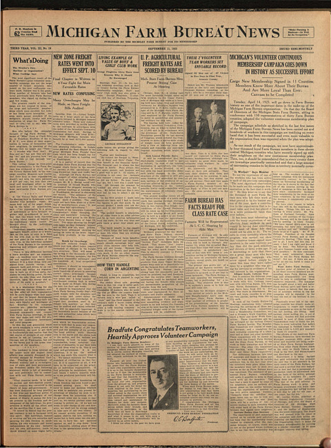 Michigan Farm Bureau news. (1925 September 11)