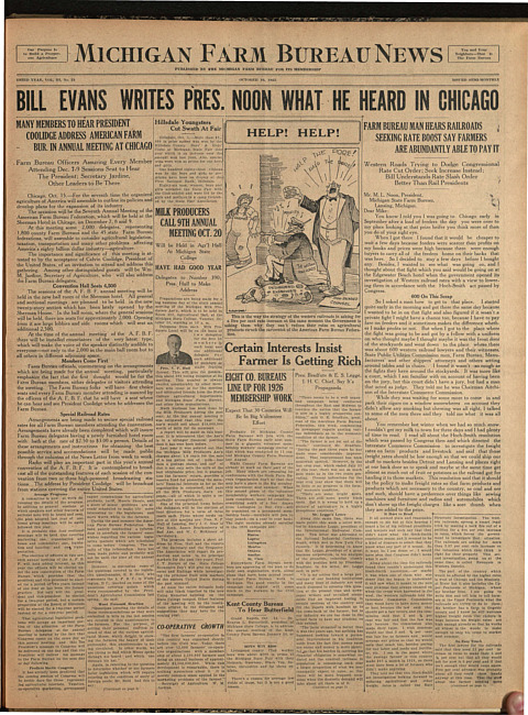 Michigan Farm Bureau news. (1925 October 16)