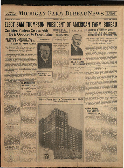 Michigan Farm Bureau news. (1925 December 18)