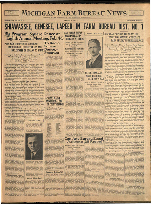 Michigan Farm Bureau news. (1926 January 8)