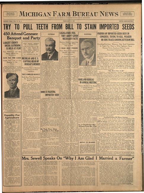 Michigan Farm Bureau news. (1926 February 26)