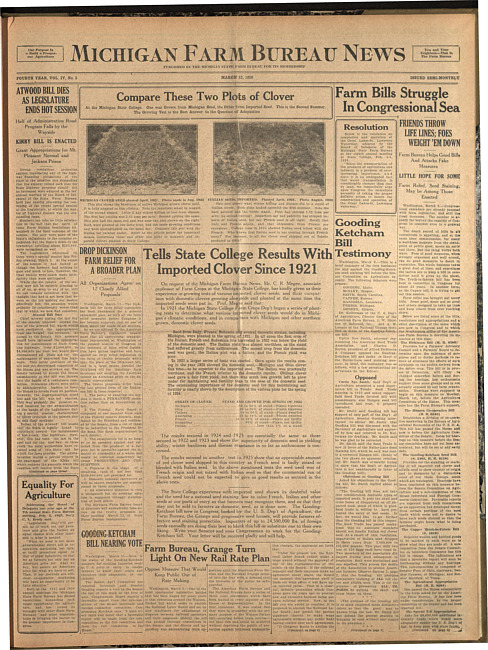 Michigan Farm Bureau news. (1926 March 12)