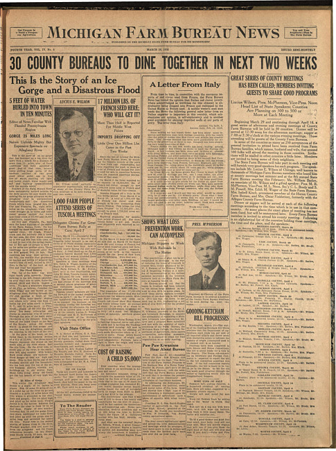 Michigan Farm Bureau news. (1926 March 26)