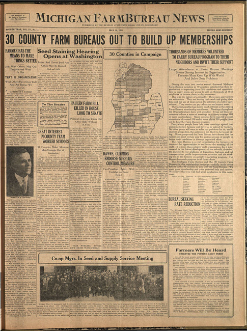 Michigan Farm Bureau news. (1926 May 28)