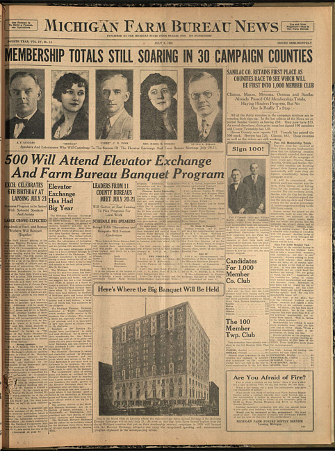 Michigan Farm Bureau news. (1926 July 9)