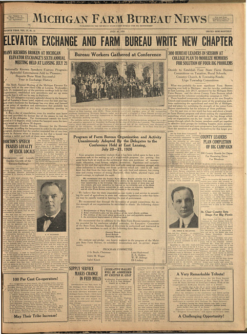 Michigan Farm Bureau news. (1926 July 30)