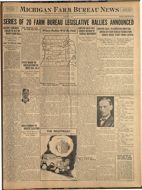 Michigan Farm Bureau news. (1926 August 13)