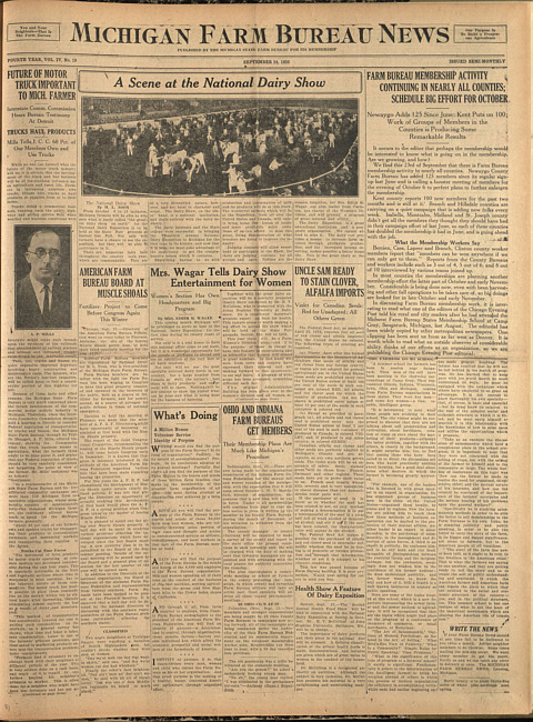 Michigan Farm Bureau news. (1926 September 24)