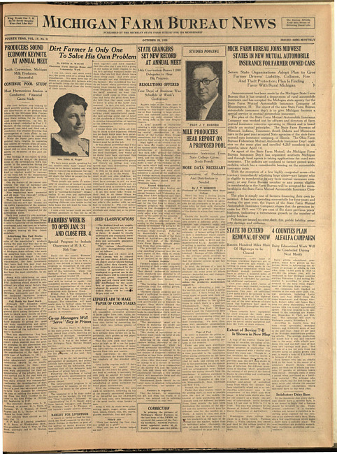 Michigan Farm Bureau news. (1926 October 29)